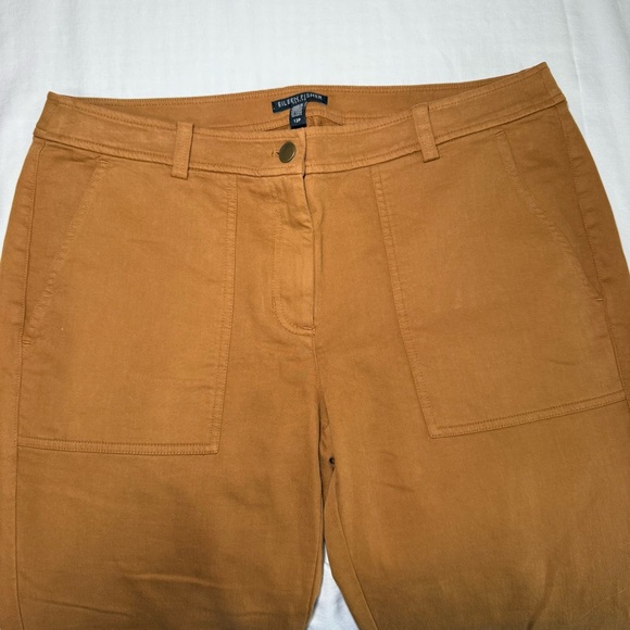 Eileen Fisher Organic Cotton Cozy Stretch Dark Clay Slim Pants Size 12P Casual - Picture 3 of 9